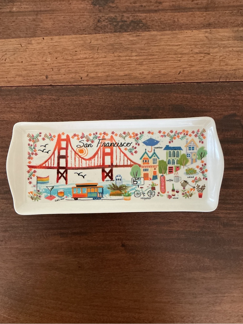 San Francisco San Fran California Porcelain Tray by Grace NWT